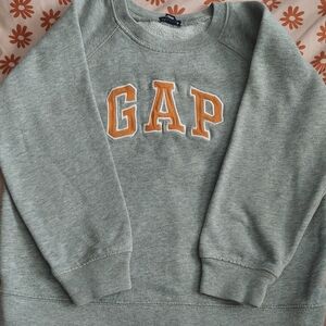 Childrens GAP Heather Gray Sweatshirt with Orange Appliqué Logo